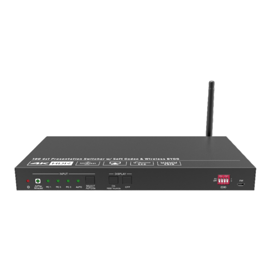 User Manuals: Woxcon SCU41-BYOD Presentation Switcher
