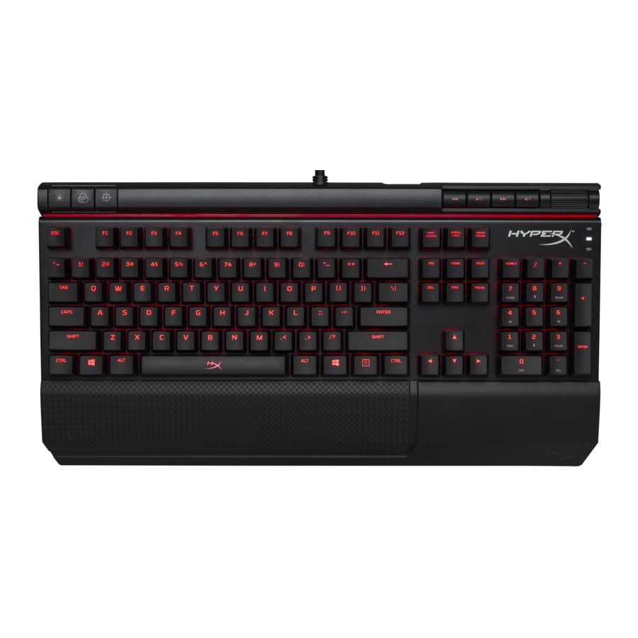 HyperX Alloy Elite Mechanical Gaming Keyboard Manual ManualsLib