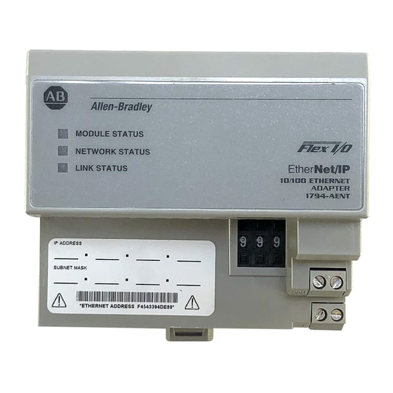 ROCKWELL AUTOMATION ALLEN-BRADLEY FLEX 1794-AENT INSTALLATION ...