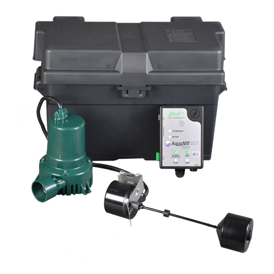Zoeller AquaNot 507 Key Installation Instructions Manual