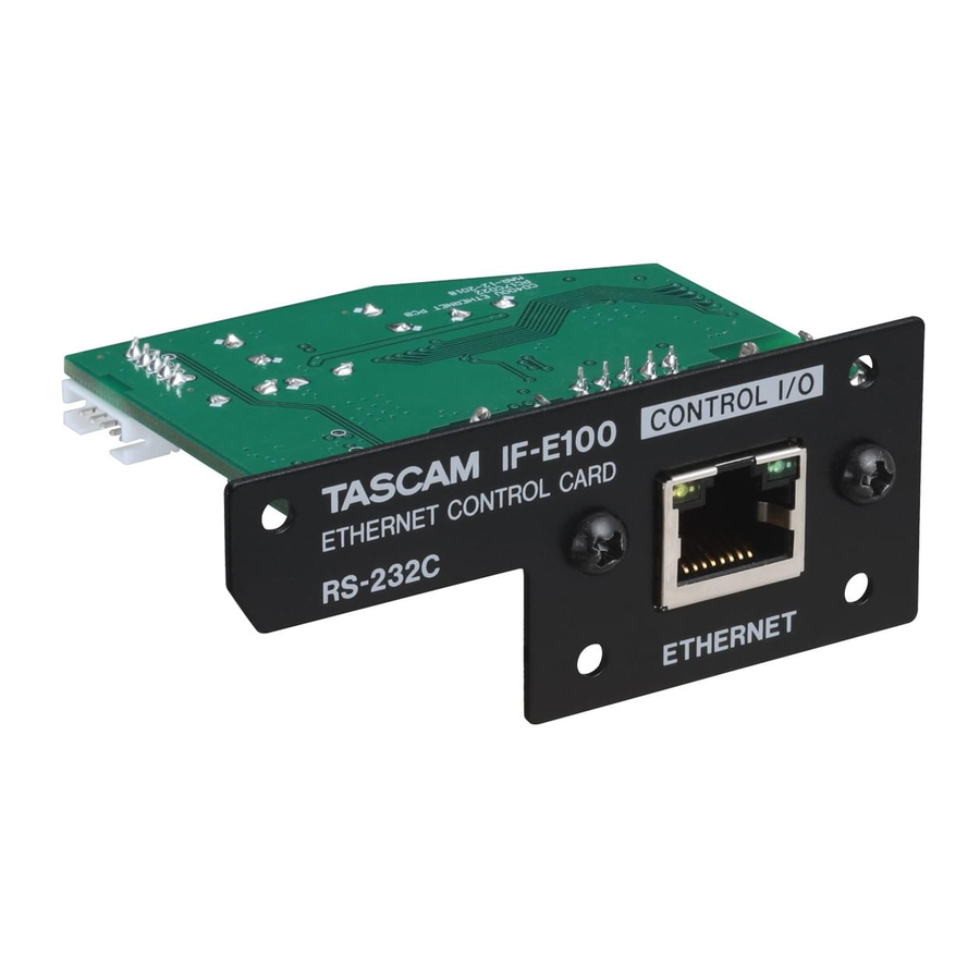 Tascam IFE100 CONTROL CARD Manual ManualsLib