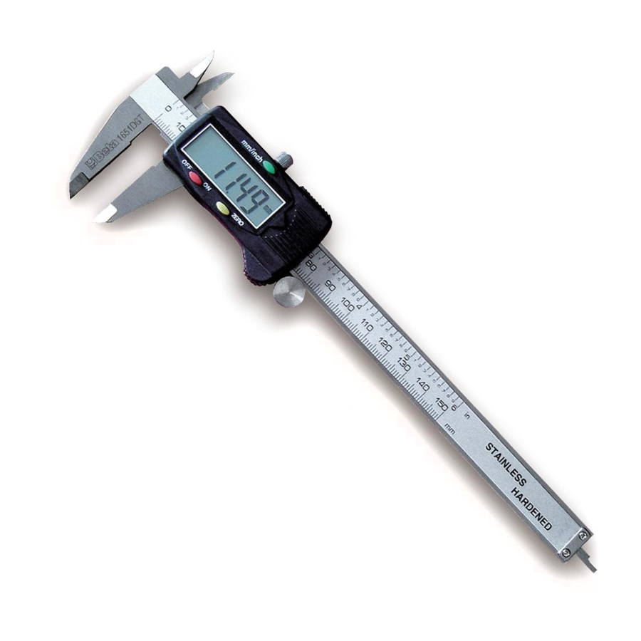 Beta 1651DGT Electronic Digital Caliper Manual ManualsLib