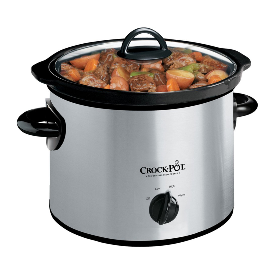 Crock-Pot SCR300-SS Classic 2-3.5 Quart Slow Cookers Manual | ManualsLib