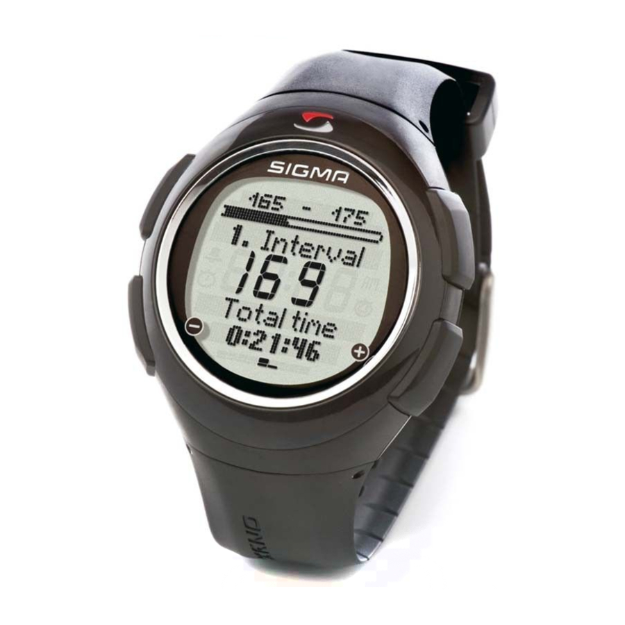 Sigma ONYX PRO Heart Rate Monitors Quick Start Guide ManualsLib