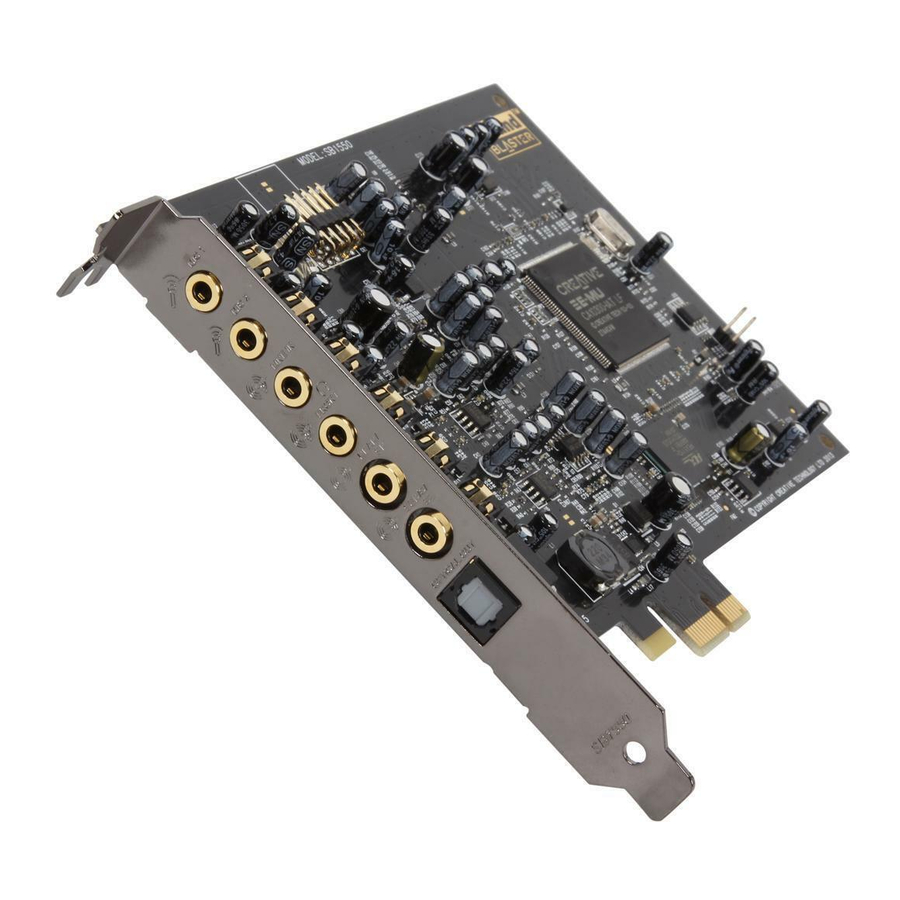 Creative Audige Rx SB1550 - HI-RES 7.1 Sound Card Quick Start Guide ...