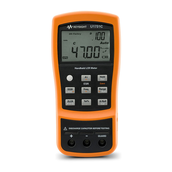 Keysight U1731C Quick Start Manual