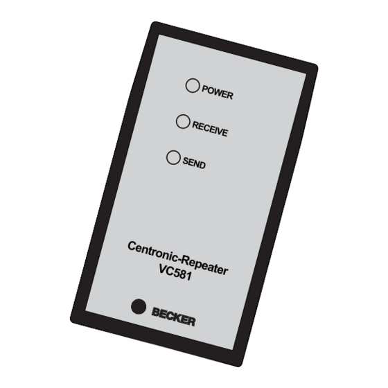 Becker Centronic VarioControl VC581 Assembly And Operating Instructions Manual