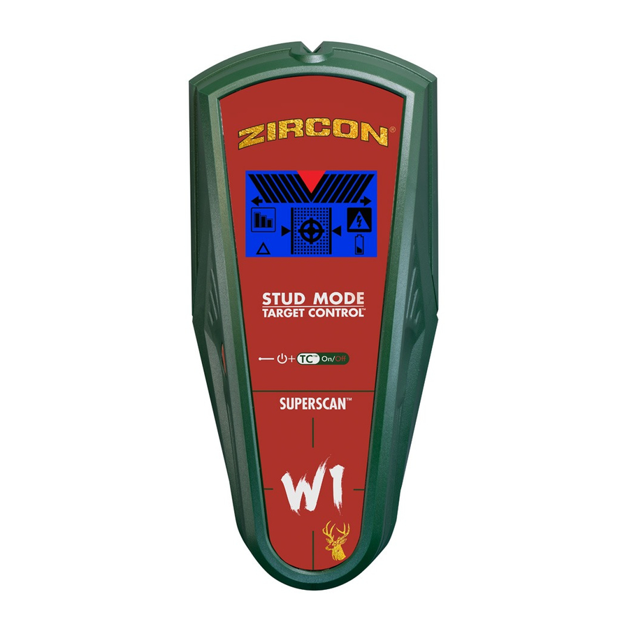 Zircon SuperScan W1 Stud Finder Manual ManualsLib