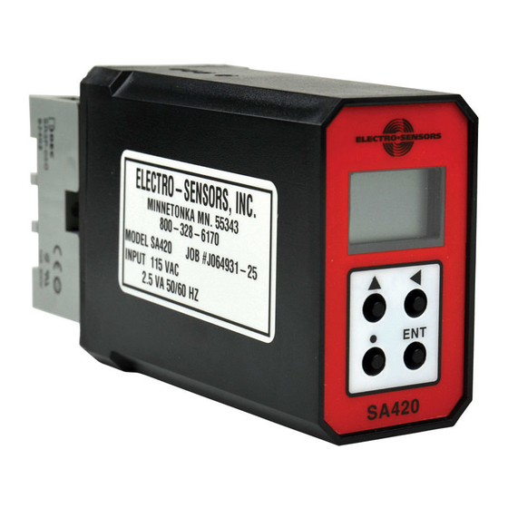 ELECTROSENSORS SA420 QUICK START MANUAL Pdf Download ManualsLib