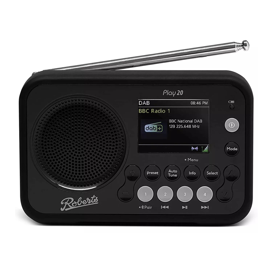 Roberts Play 20 DAB / DAB+ / FM Radio With Bluetooth Manual ManualsLib