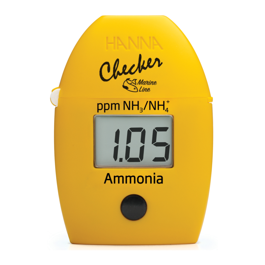 Hanna Instruments HI784 Marine Ammonia Checker Manual ManualsLib