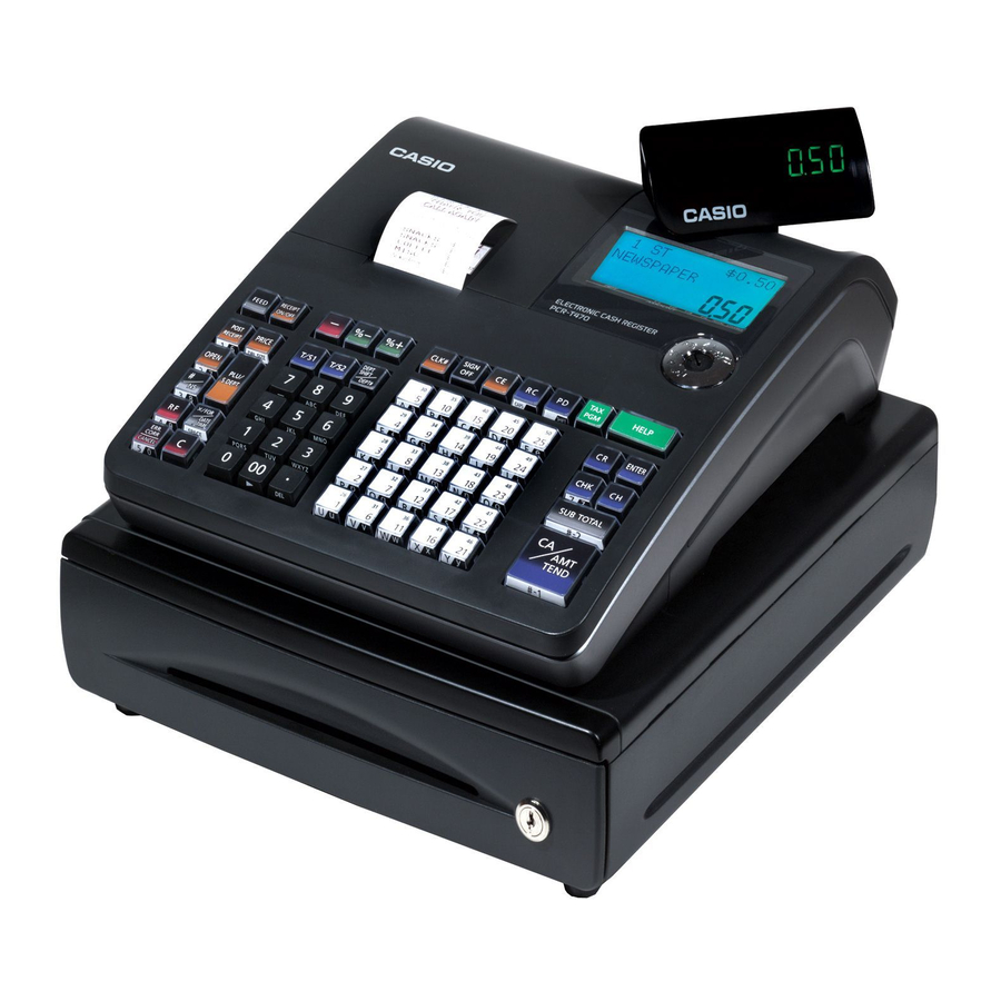 Casio PCR T48S - Cash Register Quick Start Manual