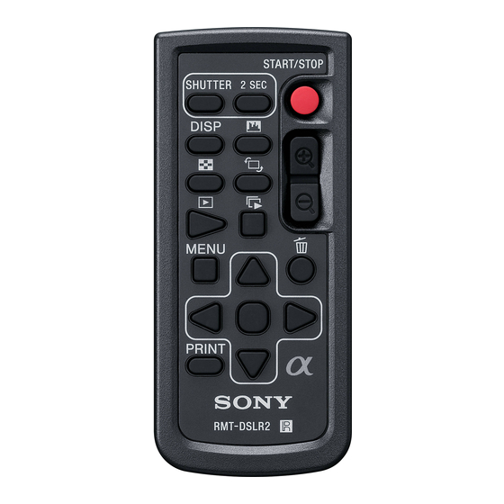 Sony RMT-DSLR2 Operating Instructions