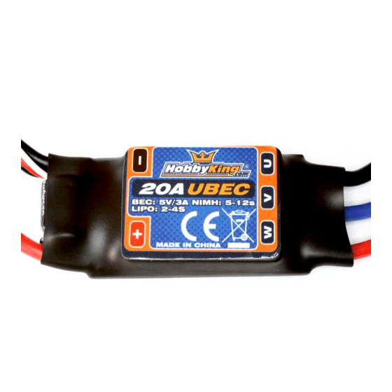 HOBBYKING 20A UBEC USER MANUAL Pdf Download ManualsLib