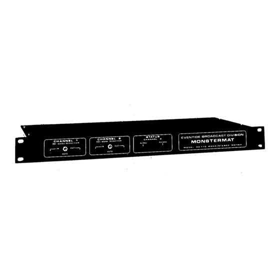 Eventide MONSTERMAT RD770 Instruction Manual