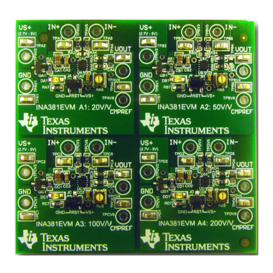 User Manuals: Texas Instruments INA381EVM Board Kits