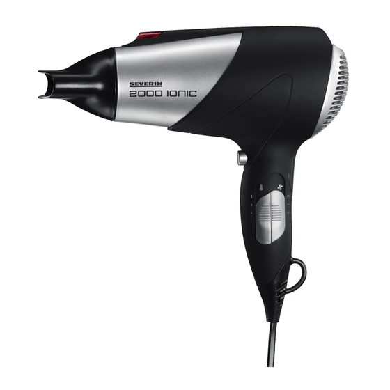 SEVERIN HAIRDRYER - DATASHEET 3 Dimensions