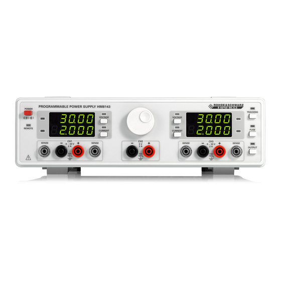 Rohde & Schwarz HM8143 User Manual