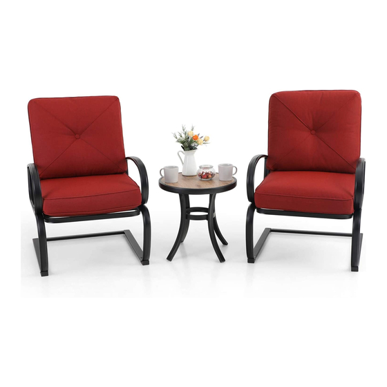 PHI VILLA Spring Chair Bistro Set with Cushion Assembly Instructions