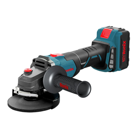 Ronix 8901 Cordless Angle Grinder Manuals