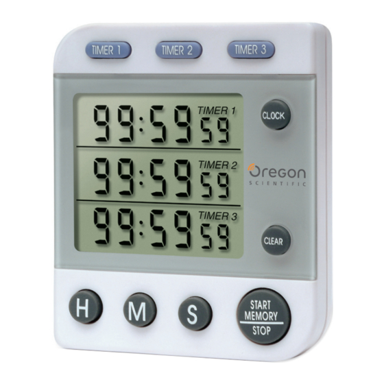 Oregon WB388 3Channel Jumbo Display Clock Timer Manual ManualsLib