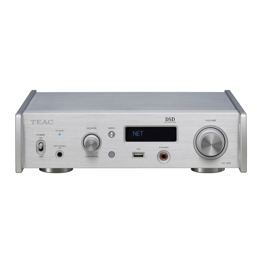 Teac NT-505 - USB DAC / Network Player Manual