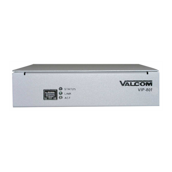 Valcom VIP-801 Quick Manual
