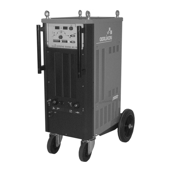 Oerlikon CITOTIG 500W AC/DC Instruction For Operation And Maintenance