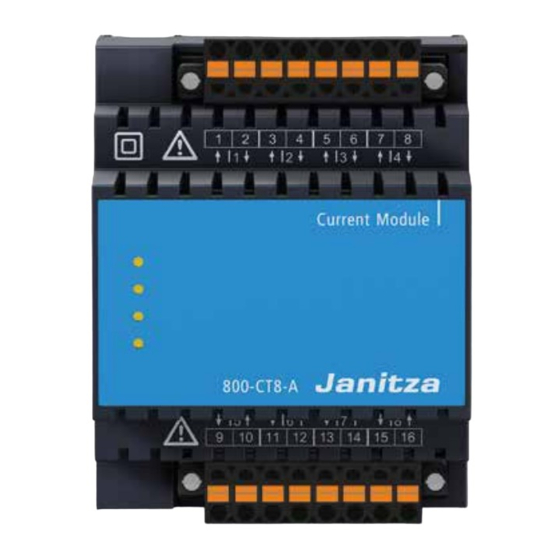 janitza 800-CT8-A Installation Instructions Manual