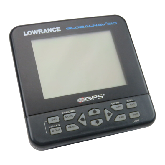 Lowrance GlobalNav 310 Installation And Operation Instructions Manual