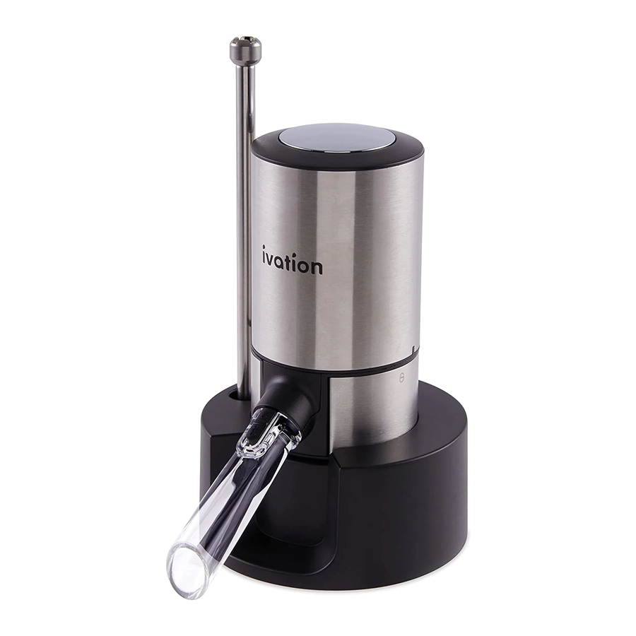 Ivation IVAADSS25 - Stainless-Steel Wine Aerator & Dispenser Set Manual