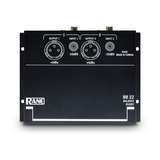 Rane BB22 User Manual