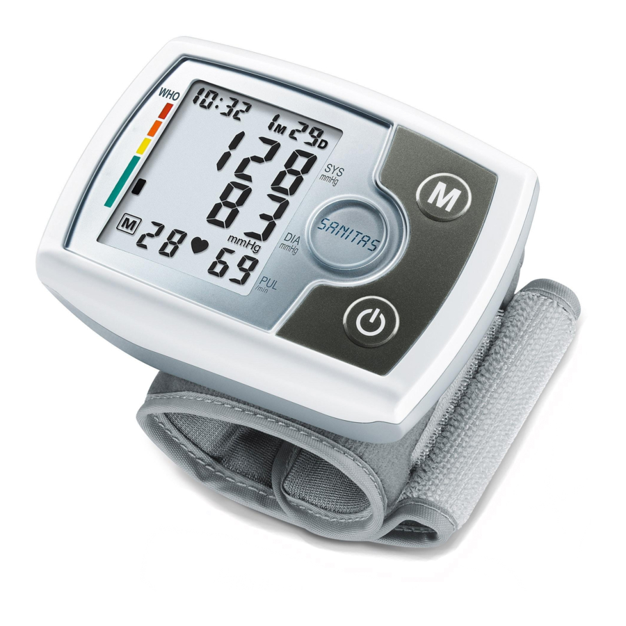 Sanitas SBM 03 - Blood Pressure Monitor Manual