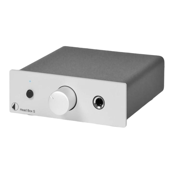 Pro-Ject Audio Systems Head Box S Instructions For Use