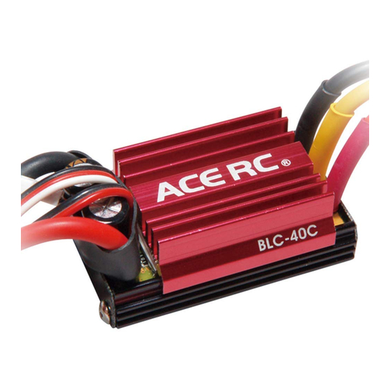 THUNDER TIGER ACE RC BLC-40C Brushless ESC Quick Start Manual