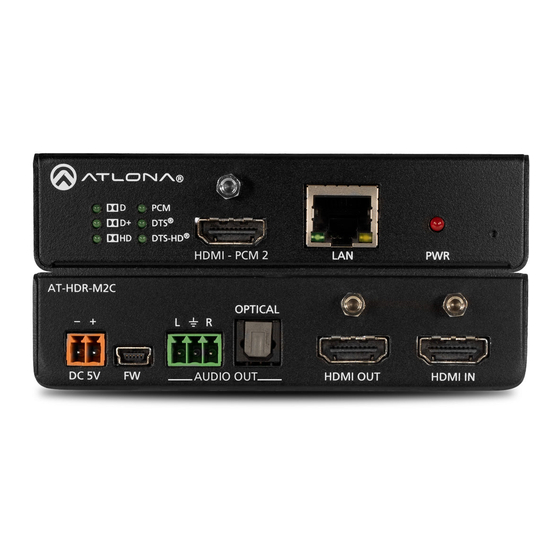 Atlona AT-HDR-M2C Installation Manual