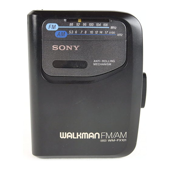 Sony Walkman WM-FX101 Operating Instructions