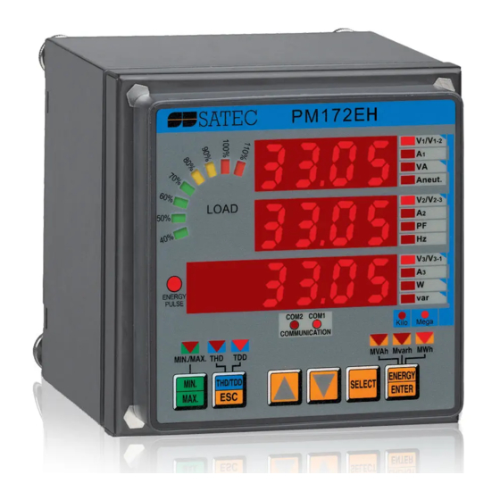 Satec PM172EH series Reference Manual