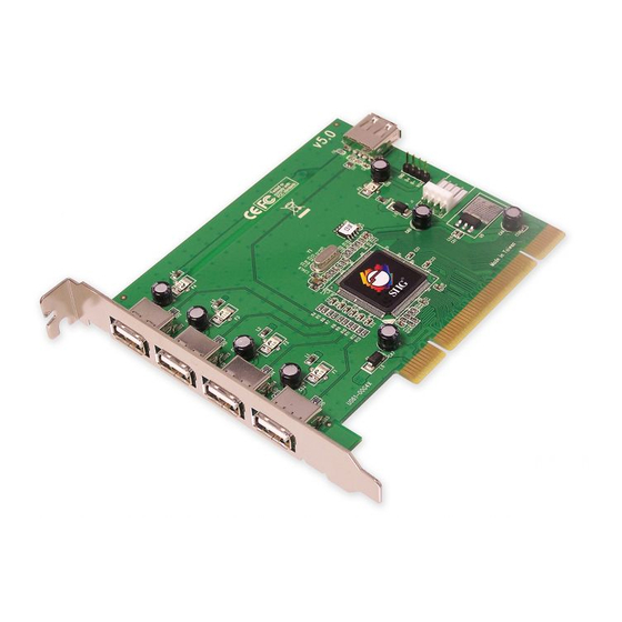 SIIG Hi-Speed USB 5-Port PCI Quick Installation Manual