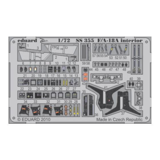 Eduard Zoom F/A-18A interior S.A. Instruction Sheet
