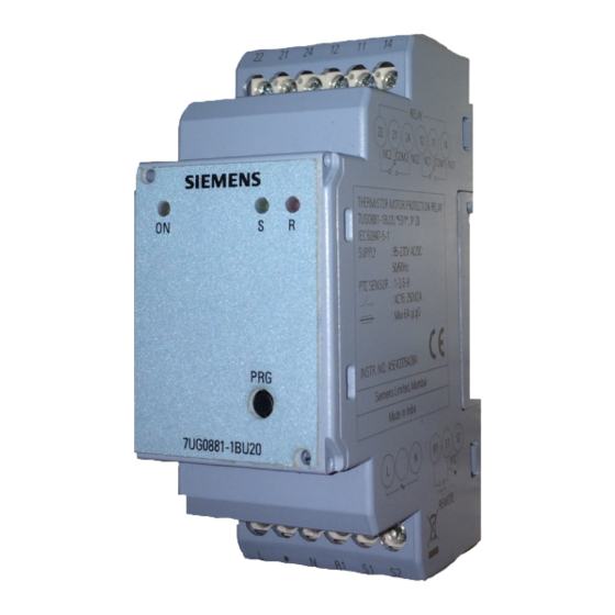 Siemens 7UG0 Series Operating Instructions