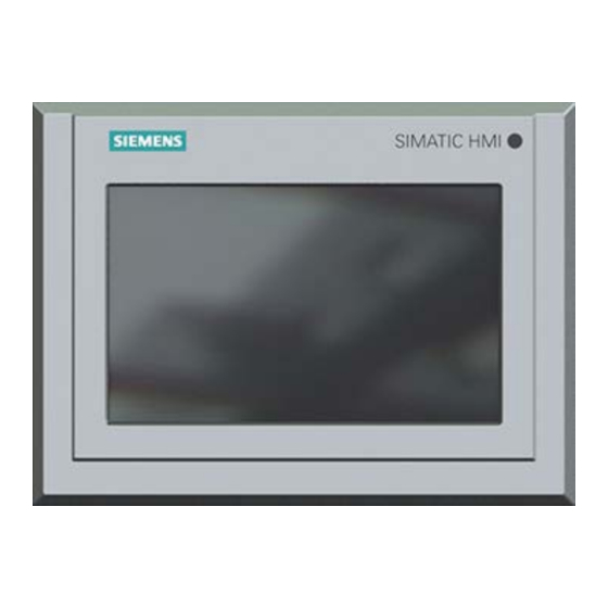 Siemens SIMATIC HMI TP700 Comfort Manuals