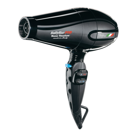 BaBylissPro NANO TITANIUM Portofino 6600 Manual