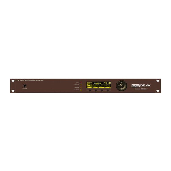 DEVA Broadcast DB7000 Quick User Manual