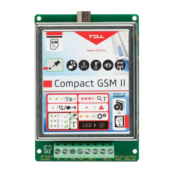 tell Compact GSM II Quick Manual For Installers