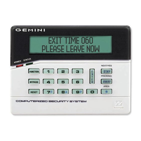 NAPCO Gemini GEM-X255 Installation Instructions Manual