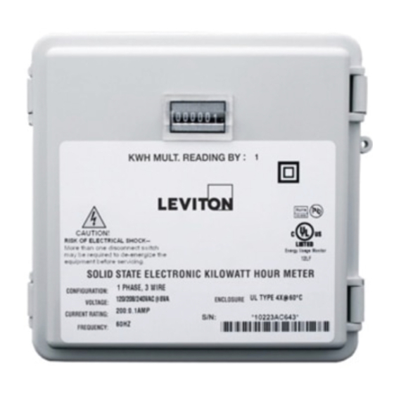 Leviton 6F101 Installation Manual