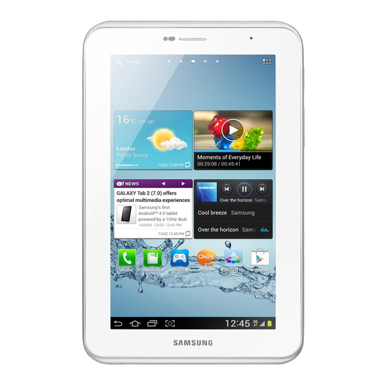 Samsung Galaxy Tab 2 Quick Start Manual