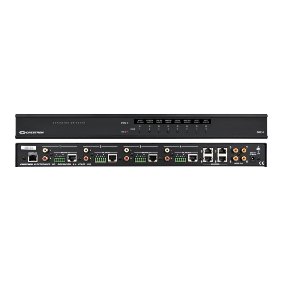 Crestron Sonnex SWE-8 Operation Manual