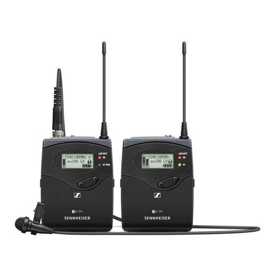 Sennheiser evolution wireless G4 100 P Series Instruction Manual